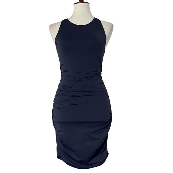 Aritzia Babaton Contour Women's‎ Ruched Racer Sleeveless Mini Dress Size S - Picture 3 of 11